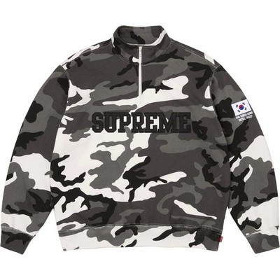 Supreme Shop Flag Half Zip Pullover Large Snow Camo Seoul Korea