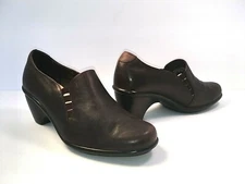 Dansko Women's Brown Leather Shoes Tori Heels Clogs Slip On SZ 6.5 *NO INSOLE*