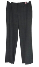 Ann Taylor Women's Pants Gray Glen Check Pattern Virgin Wool Blend Size 8P
