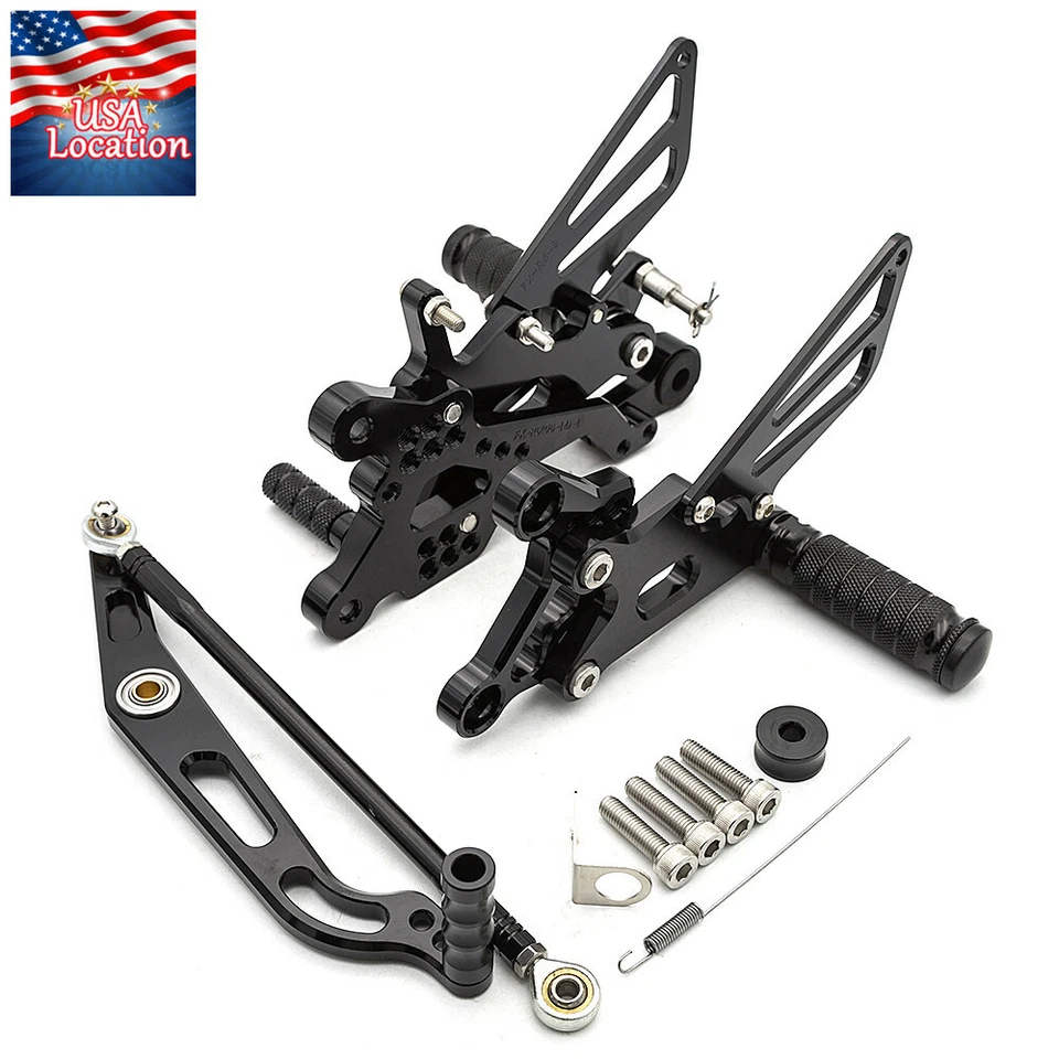 Juego trasero estriberas CNC para Yamaha YZF R6 2006-2023 pedales ajuste de cambio GP Foto 3 de 4