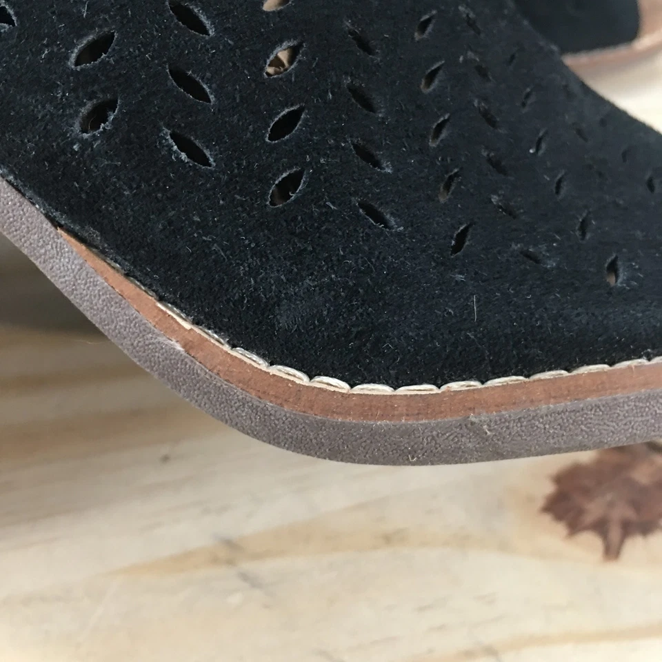 TOMS Botas Mujer 8.5 Mallorca Informal Cremallera Punta abierta Botín Negro Gamuza Tacones Foto 4 de 4