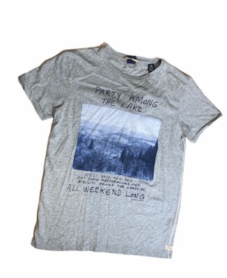 Scotch Shrunk Kinder Jungen grau Party Among The Lakes Print T-Shirt Alter 4-14 Jahre