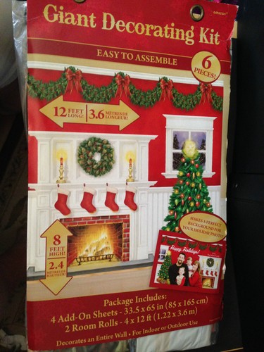 Christmas Giant Room Decorating Kit~12 feet long~Decorates an Entire Wall NIP - 第 1/7 張圖片