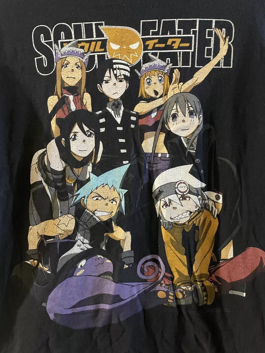 Vintage Y2K Soul Eater Graphic T-Shirt Black Japanese Anime Mens M