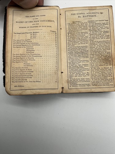 Antique- 1875- Miniature- The New Testament- Translated From The Original Greek - Picture 4 of 12