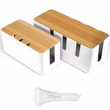 Cable Management Box2 Pack Cable Organizer Box With 100pcs Cable Ties Setwood Li