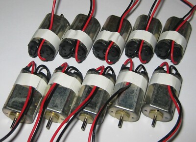 10 X Canon 24V DC Electric Motor - 22mm Body / 2mm Shaft Dia. - 3 Slot Iron Core