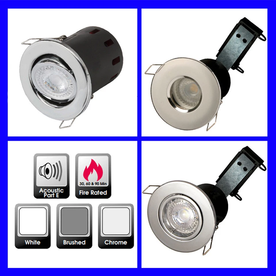 AZ LIGHTING GU10 Downlight Fire Rated Recessed Bathroom Ceiling LED Spotlight Fixed Tilt