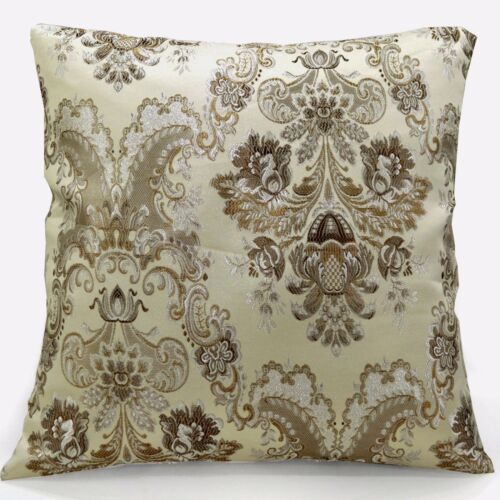 vc05a Turftan Silver Flower on Beige Grey Thick Cotton Blend Cushion Cover/Case - Picture 1 of 6