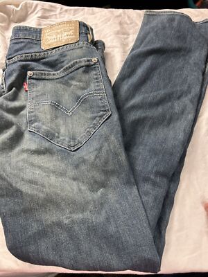 Levi's 511 Mens Blue Denim 33 X 34 Flat Front Straight Cut Jeans