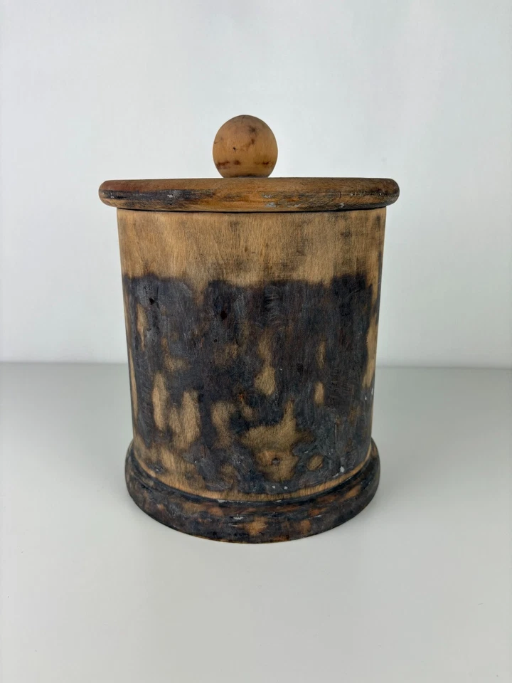 Joli petite Poubelle Ancienne en Bois 20cm x 30cm  - Photo 3/4