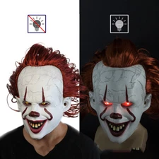 LED Pennywise Clown Mask Stephen King's It Chapter Two Masque Movie Cosplay Mask