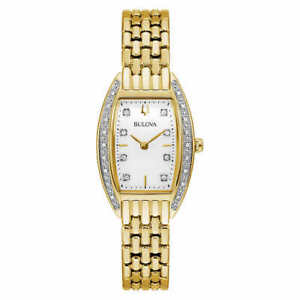 Bulova Women's 98R282 Diamond Accented Gold Tone Watch w/ MOP Dial  42429558649 | eBay