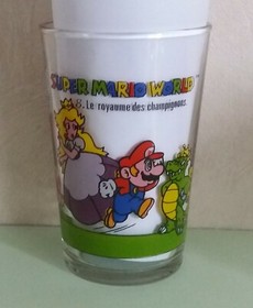 1993 ancien verre &agrave; moutarde SUPER MARIO WORLD BROS Nitendo Nes/ N&deg;8 champignons