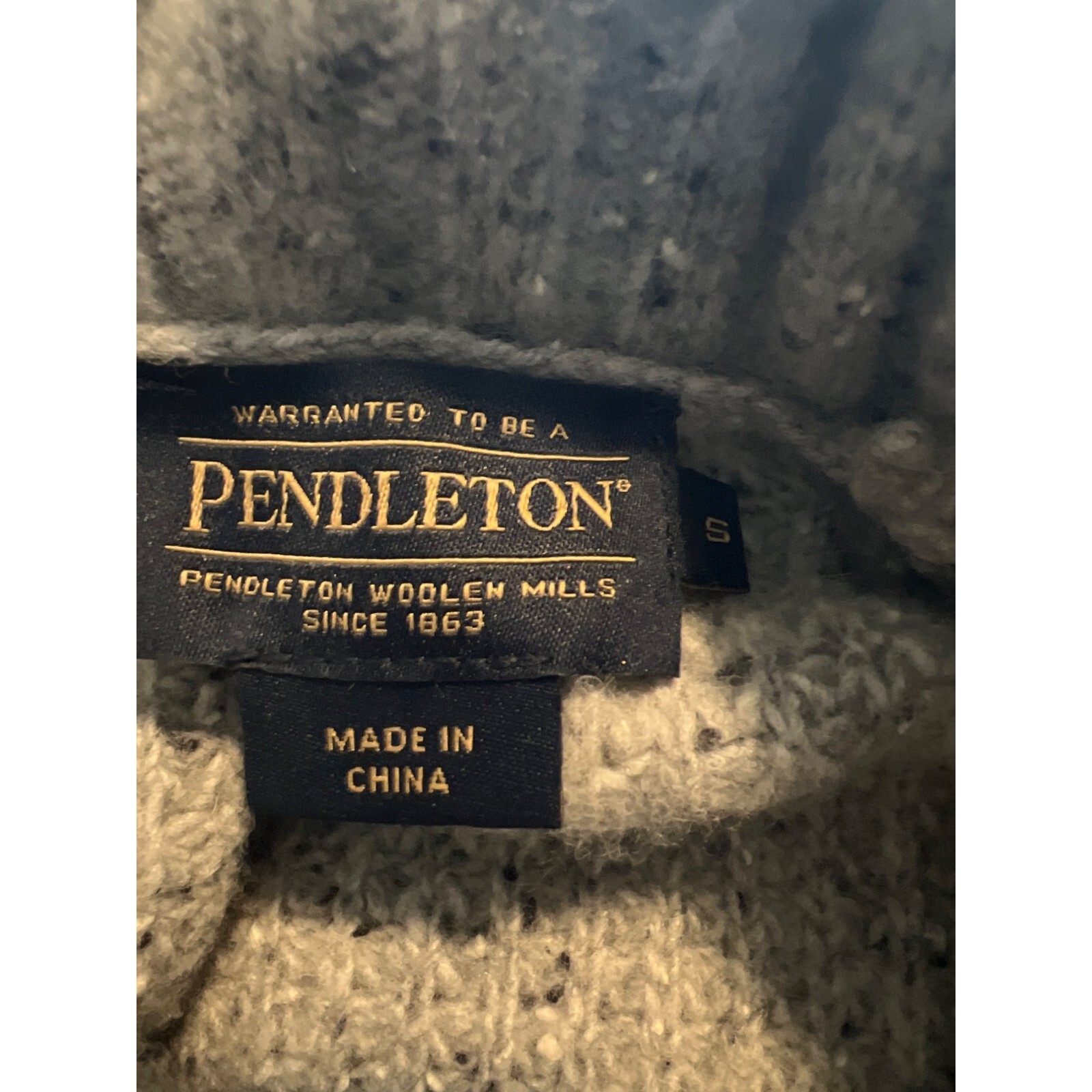 Pendleton Women's Small Chunky Gray Turtleneck La… - image 3