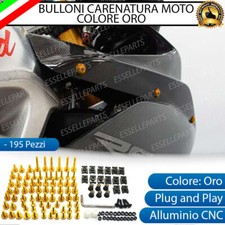 SET 195 PEZZI BULLONI E CLIP CARENE CARENA MOTO HUSQVARNA COLORE ORO LUCIDO