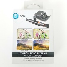 Onn UV And Glass DLSR Polarizing Filter Kit With Lens Cleaning Pen New