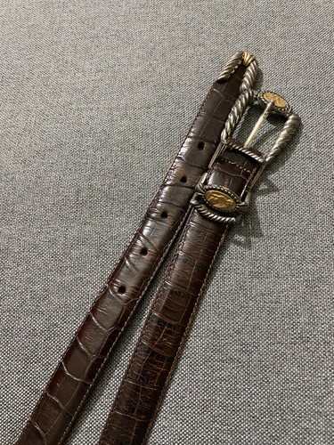 Vintage ‘95 Brighton Museum Belt Roman Coins Brown Lizard Leather Fits 34” Med - Picture 4 of 12