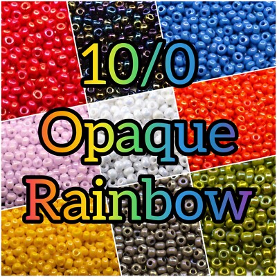 10/0 PRECIOSA Rocailles Undurchsichtig Regenbogen. Tschechische Rocailles aus...