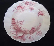 Johnson Bros. HARVEST TIME Rimmed Salad/Soup Bowl *' 1.25" Rim Pink/Off White!!