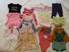 Lot of 6-9 Month Baby Girl Shirts Dresses Sunsuits Bodysuits Shorts Pants Skirt