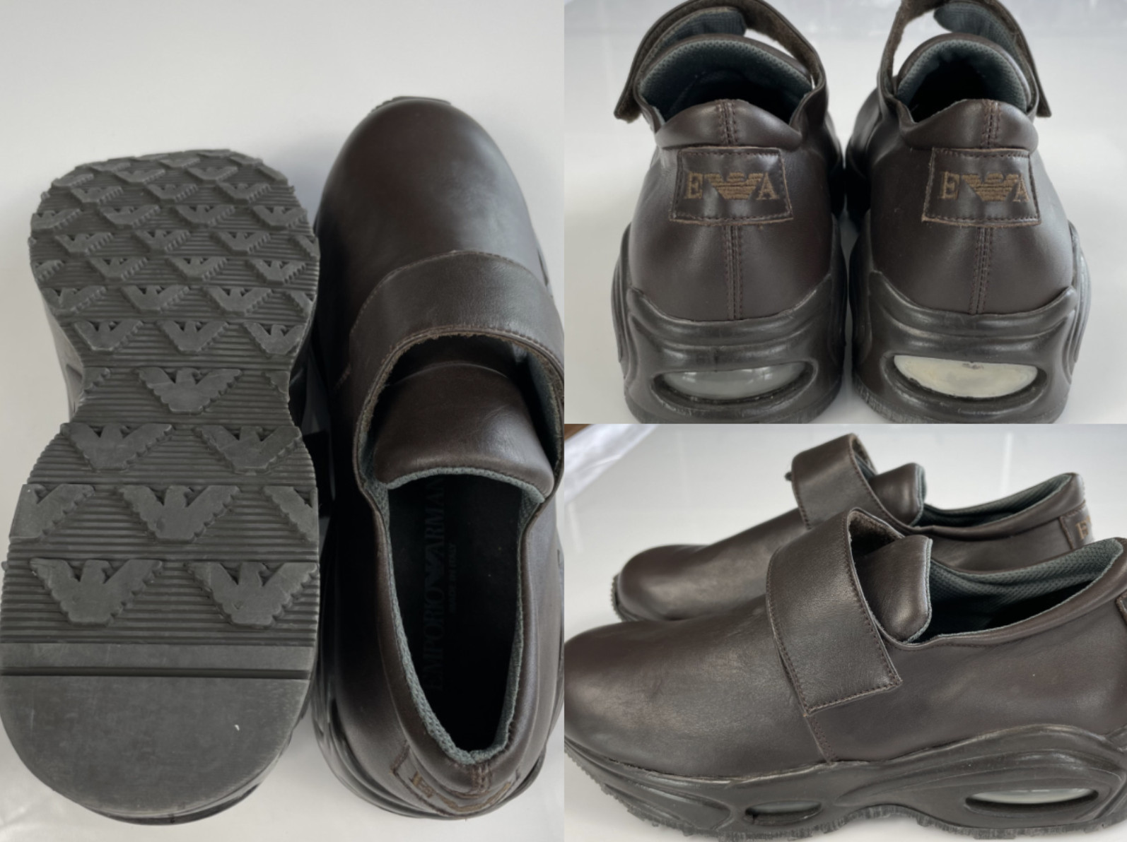 Emporio Armani Vintage Used Effect Moccasins Loafers Shoes Slippers 43