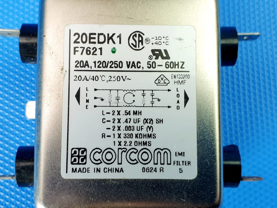 Corcom 20EDK1 F7621 Power Line Emi Filter 20A 120/250VAC 50-60HZ Inkl. MwSt. - Bild 3 von 3