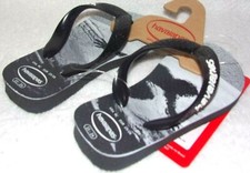 Havaianas Kid's Top Photoprint Flip Flop Sandal, Black/Blue 10 M US Toddller
