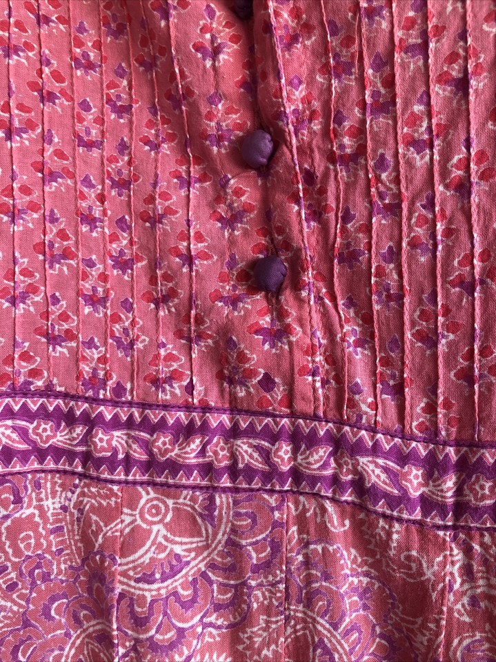 Anokhi 1970s Vintage Indian cotton/silk Gauze midi dress size M