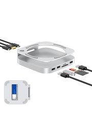 Mac mini Dock, Aluminum Stand and Hub for Mac mini and 2024 with M.2 NVMe SSD...