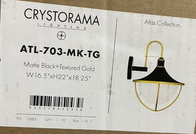 Crystorama Lighting Group ATL-703-MK-TG Atlas 3 Light Outdoor Wall Sconce