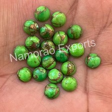 Green Copper Turquoise Round 6x6 mm to 20x20 mm Cabochon Loose Gemstone