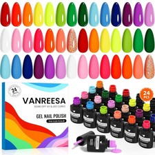 24 Pcs Gel Nail Polish Set 21 Popular Colors ...