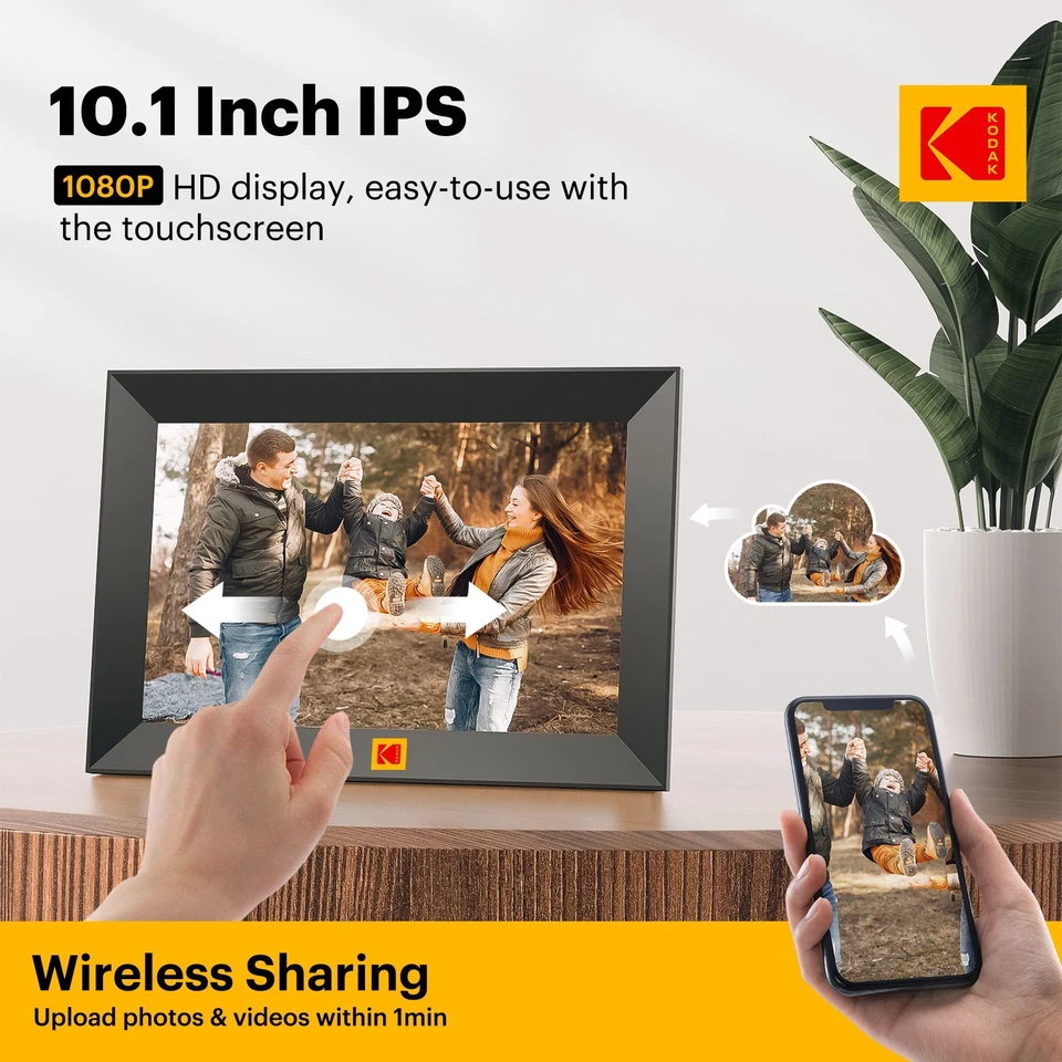 KODAK 10.1-inch Classic Digital Photo Frame CF102P, Wi-Fi, HD Touch-Screen 32GB - Image 2 of 4