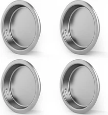 WINSOON 2" Round Closet Door Finger Pulls 4 Pack, Chrome-Plated, Silver 