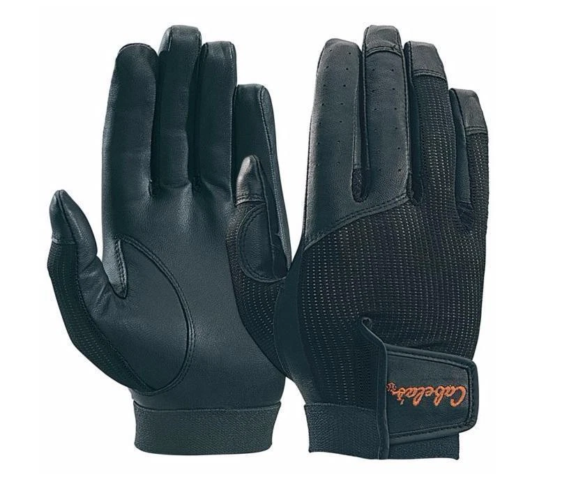 Nuevos Guantes Cabela's Cuero Negro Palma Malla Espalda Tiro Caza Talla XL S61 Foto 2 de 3