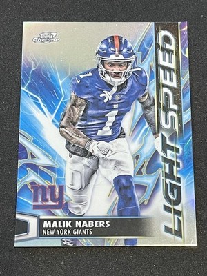 Malik Nabers 2025 Topps Cosmic Chrome Football - Light Speed Refractor #LS-33