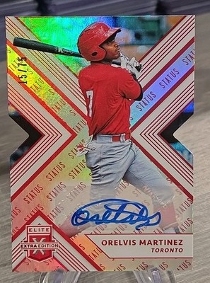 Orelvis Martinez 2018 Elite Extra Edition Status Red Die-Cut Autograph /75