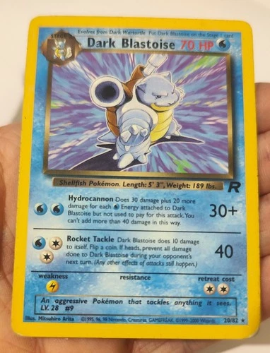 Pokémon Dark Blastoise TCG Team Rocket 20/82 Regular Rare Non-Holo Card