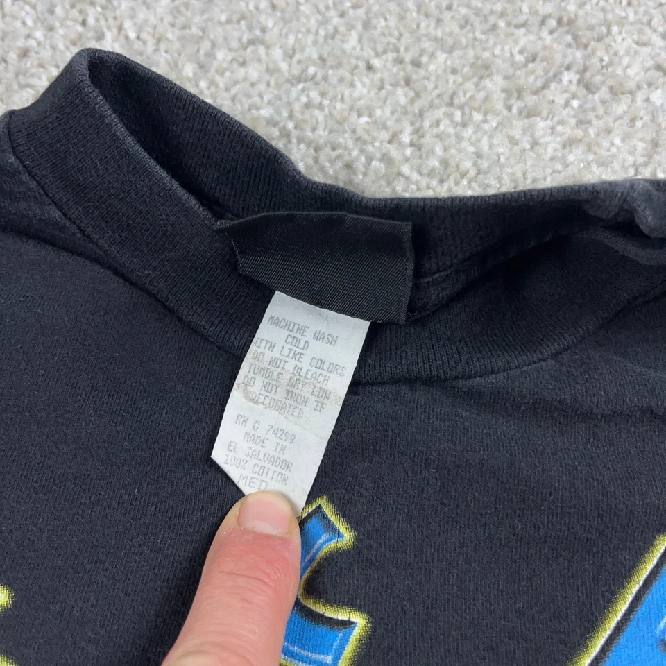 VINTAGE Oscar De La Hoya Shirt Mens Medium Black Blue Boxing 90s Y2k Fighting - Image 4 of 4