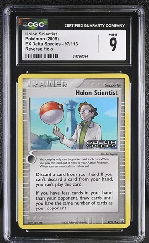 CGC 9 Holon Scientist EX Delta Species 97/113 Reverse Holo STAMPED Pokemon Card