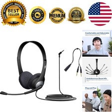 Comfortable AC-204 Stereo Headset with Long-lasting Battery and Plug  Play Ease
