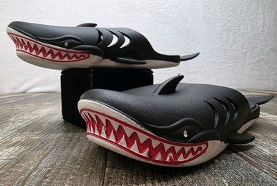 Beach Shark Party Flip Flops Women Size 1 1 Men 10-11 EU 44-45 Black Unisex Shoe