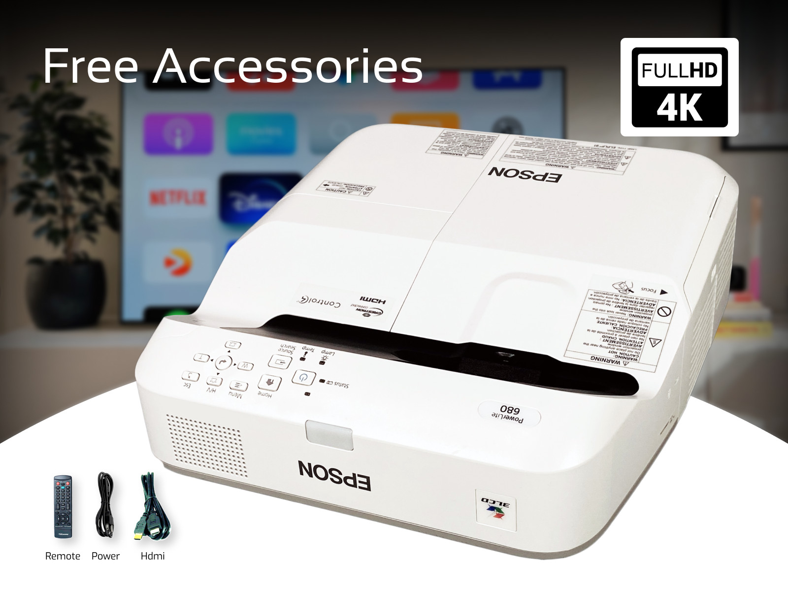 Ultra Short Throw 4K 3LCD Projector for Virtual Trade Shows 3500 Lumens 2160p 🎥