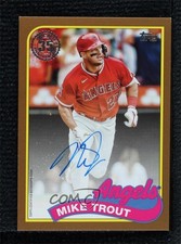 2024 Series 1 1989 Topps Baseball Gold 37/50 Mike Trout #89BA-MT Auto 0lm
