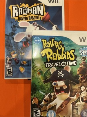 Rayman Raving Rabbids 1 & Travel in Time for Nintendo Wii Complete - 2 Games