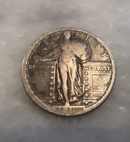 1917 D Type 2 Standing Liberty Quarter Coin VG