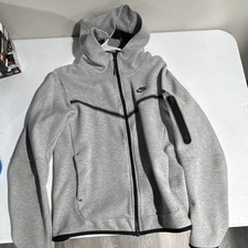 Nike Tech Fleece Full-Zip Hooded Fleece Jacket w/ Pockets Gray Men s S