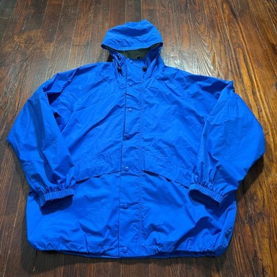 LL Bean Stowaway Jacket Mens XLT Blue Gore Tex Hooded Hiking Fishing Outdoor