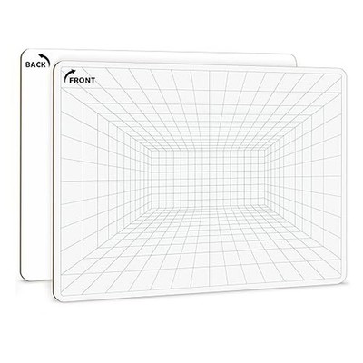 Scribbledo 1 Point Perspective Grid Dry Erase Board 11x14 Double Sided